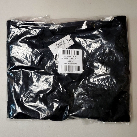 ❤️NWT VINTAGE TORRID LINGERIE - FLORAL LACE WIRELESS STRAPPY SHEER BABYDOLL   2X - Picture 4 of 9